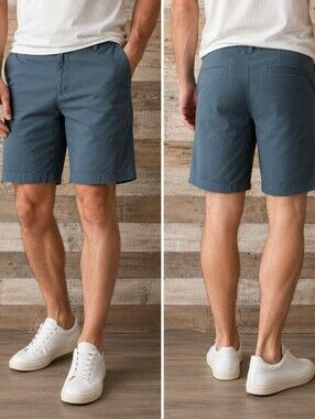 Ocean Current Tech Flex Stretch Chino Shorts Men Size 38 Blue Gray NWT Slim Fit